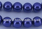 CGL263 10PCS 16 inches 6mm round dyed glass pearl beads wholesale