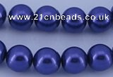 CGL264 10PCS 16 inches 8mm round dyed glass pearl beads wholesale