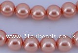 CGL293 10PCS 16 inches 6mm round dyed glass pearl beads wholesale