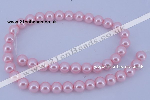 CGL304 10PCS 16 inches 8mm round dyed glass pearl beads wholesale