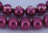 CGL312 10PCS 16 inches 4mm round dyed glass pearl beads wholesale