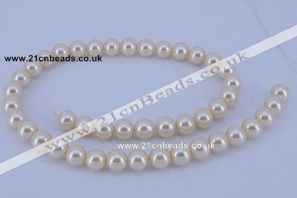 CGL32 10PCS 16 inches 4mm round dyed glass pearl beads wholesale