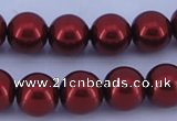 CGL322 10PCS 16 inches 4mm round dyed glass pearl beads wholesale