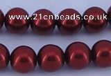 CGL323 10PCS 16 inches 6mm round dyed glass pearl beads wholesale