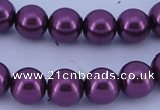 CGL334 10PCS 16 inches 8mm round dyed glass pearl beads wholesale