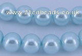 CGL342 10PCS 16 inches 4mm round dyed glass pearl beads wholesale