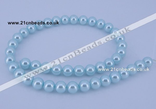 CGL342 10PCS 16 inches 4mm round dyed glass pearl beads wholesale