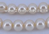CGL35 5PCS 16 inches 10mm round dyed glass pearl beads wholesale