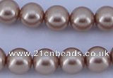 CGL352 10PCS 16 inches 4mm round dyed glass pearl beads wholesale