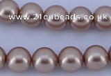 CGL353 10PCS 16 inches 6mm round dyed glass pearl beads wholesale