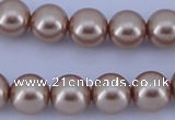 CGL357 5PCS 16 inches 14mm round dyed glass pearl beads wholesale