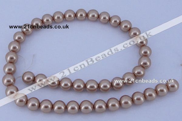 CGL357 5PCS 16 inches 14mm round dyed glass pearl beads wholesale