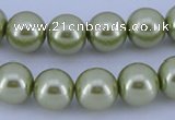 CGL362 10PCS 16 inches 4mm round dyed glass pearl beads wholesale