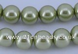 CGL363 10PCS 16 inches 6mm round dyed glass pearl beads wholesale