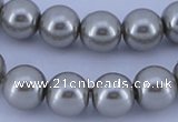 CGL372 10PCS 16 inches 4mm round dyed glass pearl beads wholesale