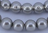 CGL373 10PCS 16 inches 6mm round dyed glass pearl beads wholesale