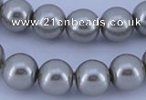 CGL375 5PCS 16 inches 10mm round dyed glass pearl beads wholesale