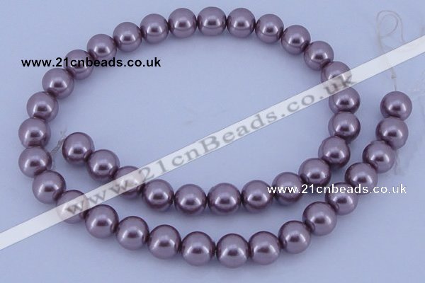 CGL385 5PCS 16 inches 10mm round dyed glass pearl beads wholesale