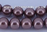 CGL392 10PCS 16 inches 4mm round dyed glass pearl beads wholesale