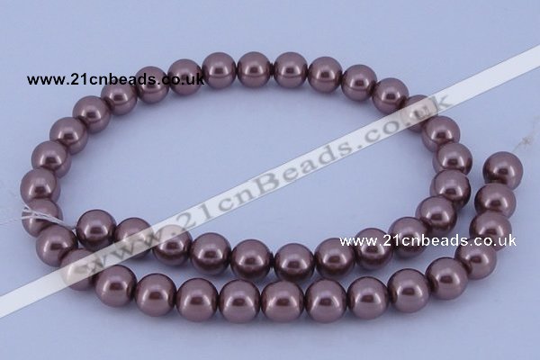 CGL397 5PCS 16 inches 14mm round dyed glass pearl beads wholesale