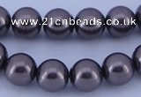 CGL404 10PCS 16 inches 8mm round dyed glass pearl beads wholesale