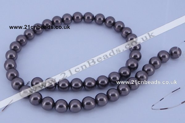 CGL405 5PCS 16 inches 10mm round dyed glass pearl beads wholesale