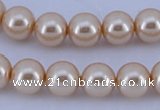 CGL42 10PCS 16 inches 4mm round dyed glass pearl beads wholesale