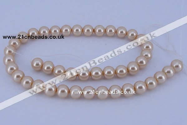 CGL42 10PCS 16 inches 4mm round dyed glass pearl beads wholesale