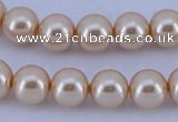 CGL44 10PCS 16 inches 8mm round dyed glass pearl beads wholesale