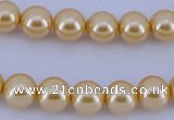 CGL52 10PCS 16 inches 4mm round dyed glass pearl beads wholesale