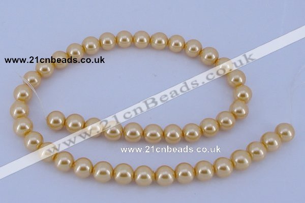 CGL52 10PCS 16 inches 4mm round dyed glass pearl beads wholesale