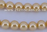 CGL53 10PCS 16 inches 6mm round dyed glass pearl beads wholesale