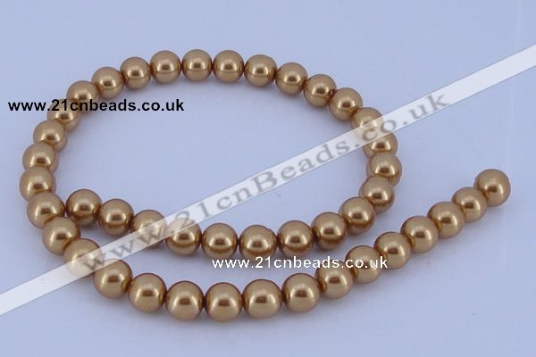 CGL62 10PCS 16 inches 4mm round dyed glass pearl beads wholesale