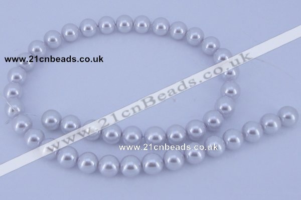 CGL72 10PCS 16 inches 4mm round dyed glass pearl beads wholesale