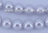 CGL74 10PCS 16 inches 8mm round dyed glass pearl beads wholesale