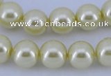 CGL83 10PCS 16 inches 6mm round dyed glass pearl beads wholesale