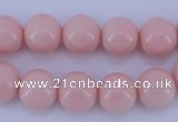 CGL831 10PCS 16 inches 6mm round heated glass pearl beads wholesale