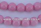 CGL837 10PCS 16 inches 6mm round heated glass pearl beads wholesale