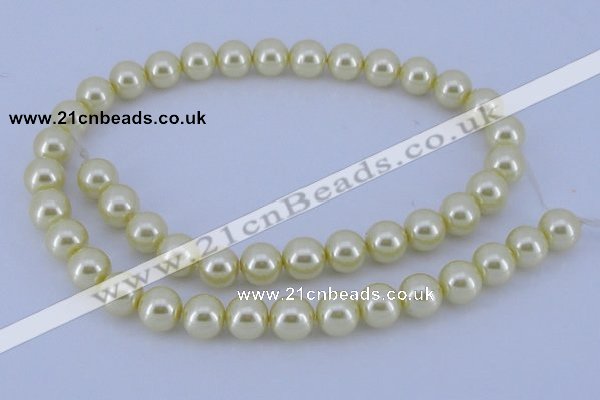 CGL84 10PCS 16 inches 8mm round dyed glass pearl beads wholesale