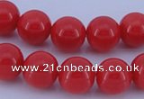 CGL843 10PCS 16 inches 6mm round heated glass pearl beads wholesale