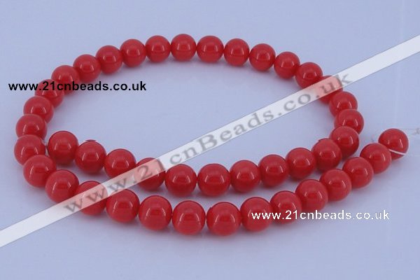 CGL843 10PCS 16 inches 6mm round heated glass pearl beads wholesale