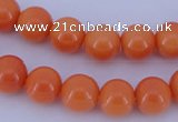 CGL867 10PCS 16 inches 6mm round heated glass pearl beads wholesale