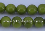 CGL872 10PCS 16 inches 4mm round heated glass pearl beads wholesale