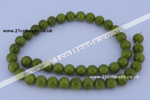 CGL873 10PCS 16 inches 6mm round heated glass pearl beads wholesale