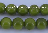 CGL877 5PCS 16 inches 14mm round heated glass pearl beads wholesale