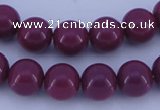 CGL879 10PCS 16 inches 6mm round heated glass pearl beads wholesale