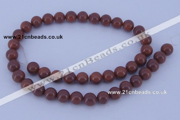 CGL887 5PCS 16 inches 10mm round heated glass pearl beads wholesale