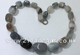 CGN100 20 inches 10*15mm - 20*30mm nuggets agate gemstone necklaces
