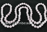 CGN1001 8mm round matte rose quartz 108 beads mala necklaces