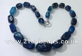 CGN107 20 inches 10*15mm - 20*30mm nuggets agate gemstone necklaces